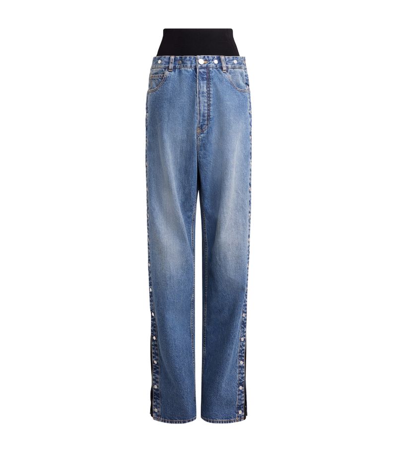 Alaïa Alaïa Knitted-Band Straight Jeans