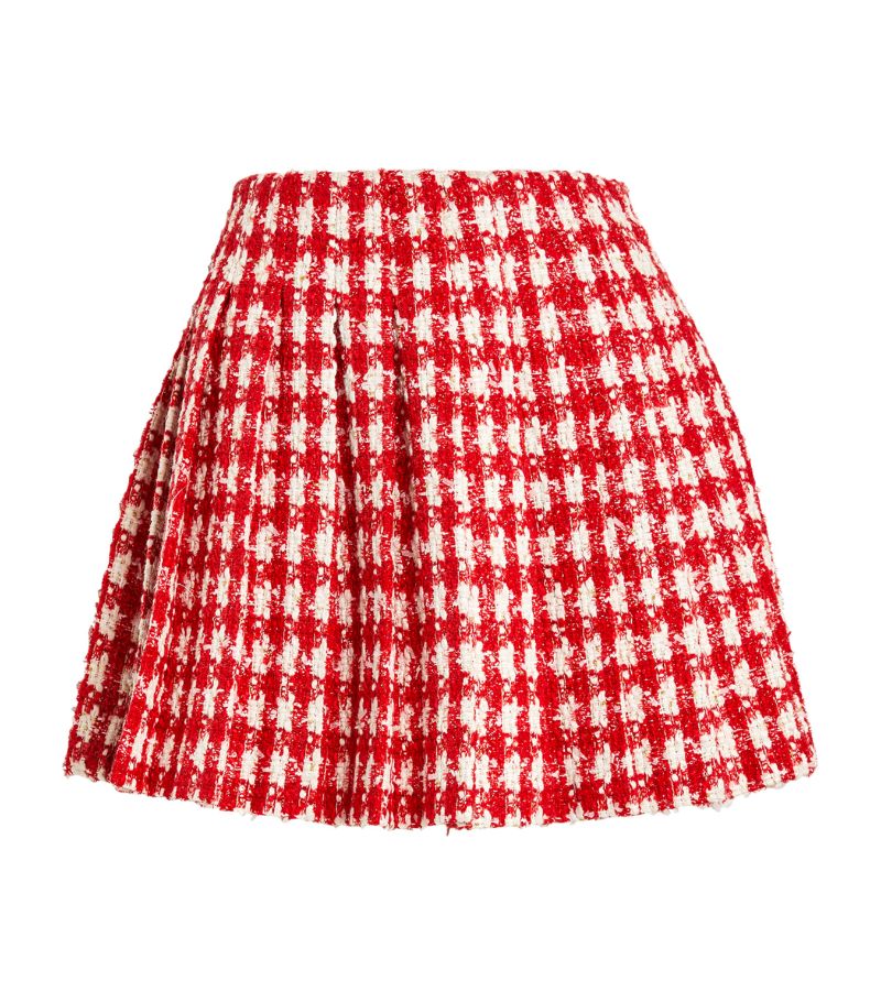 Self-Portrait Self-Portrait Bouclé Pleated Mini Skirt