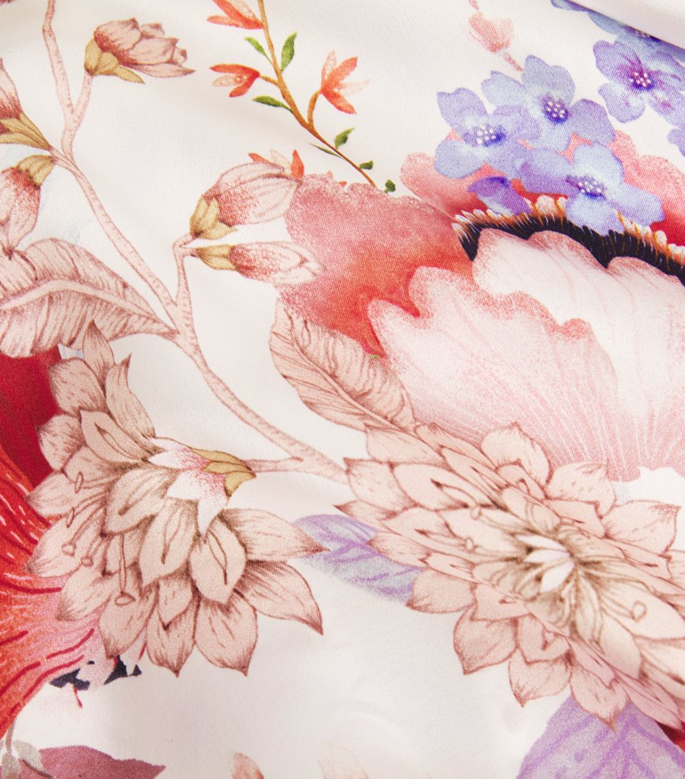 Meng Meng Silk-Satin Floral Kimono