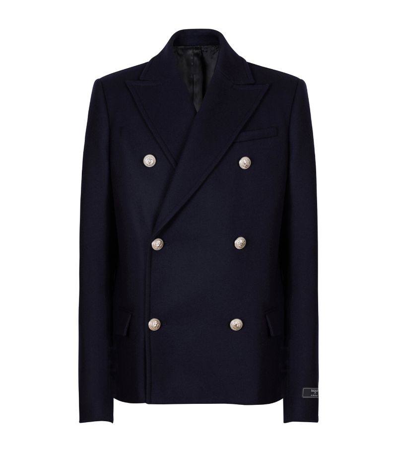 Balmain Balmain Wool-Blend Double-Breasted Pea Coat