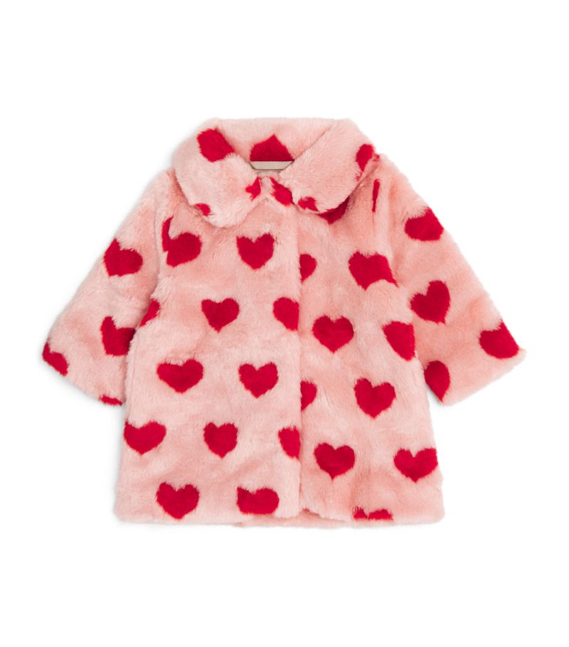 Konges Sløjd Konges Sløjd Heart Print Fuzzie Coat (18 Months-4 Years)