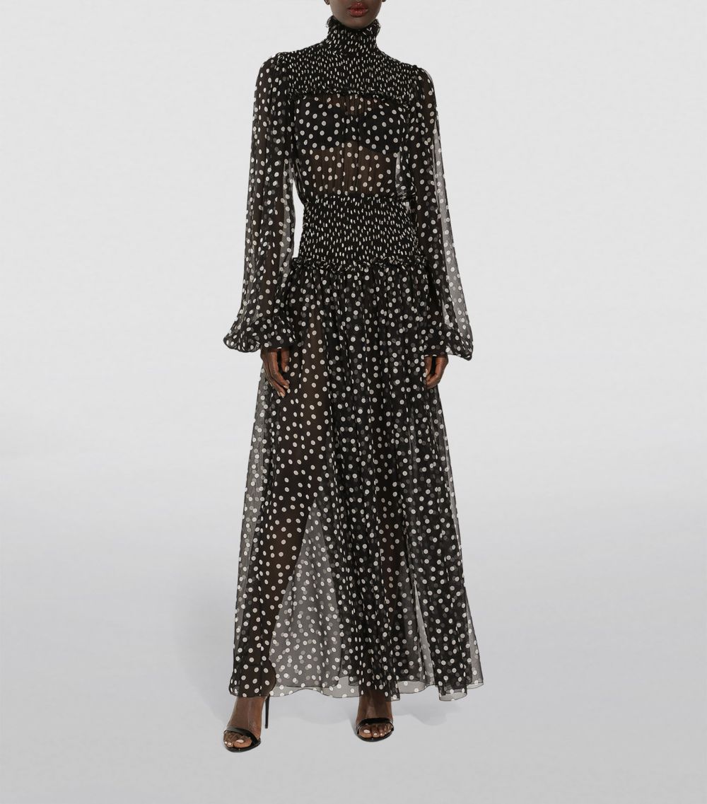 Dolce & Gabbana Dolce & Gabbana Silk Polka-Dot Maxi Dress