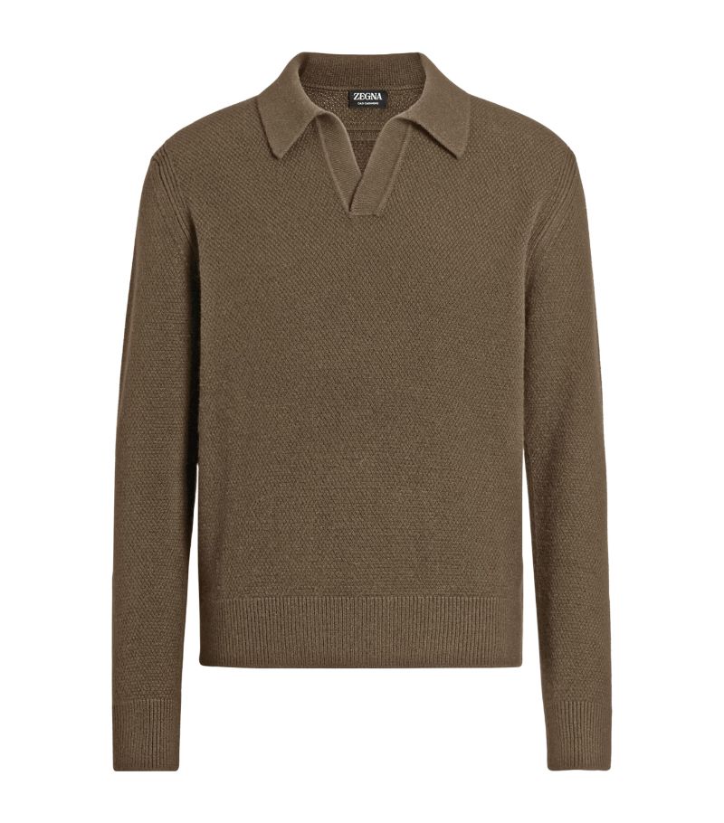 zegna Zegna Mélange Oasi Cashmere Polo Shirt