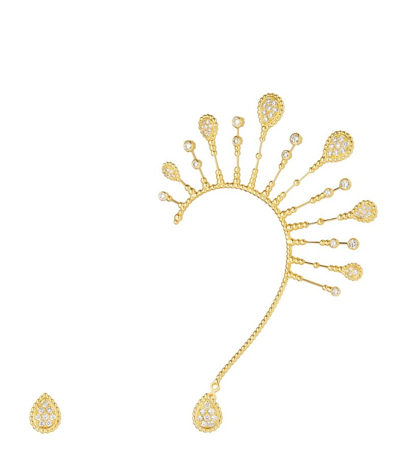 Boucheron Boucheron Yellow Gold And Diamond Serpent Bohème Solarité Asymmetric Earrings