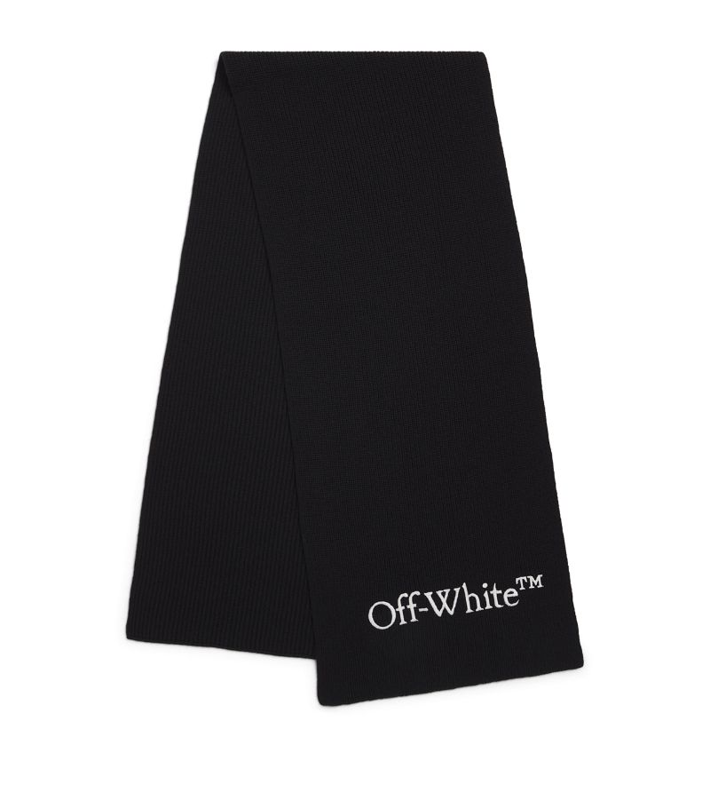 OFF-WHITE Off-White Wool Embroidered Logo Scarf