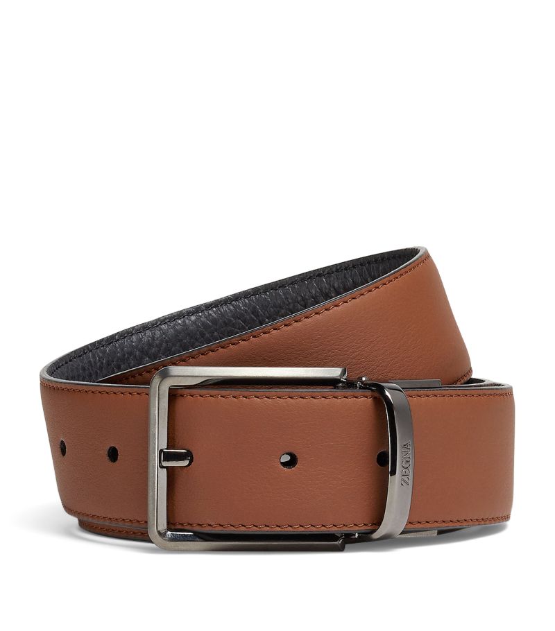 zegna Zegna Leather Reversible Belt