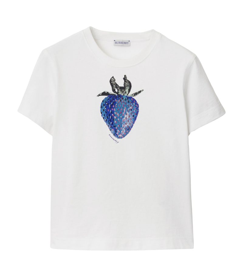 Burberry Burberry Crystal-Embellished Strawberry T-Shirt