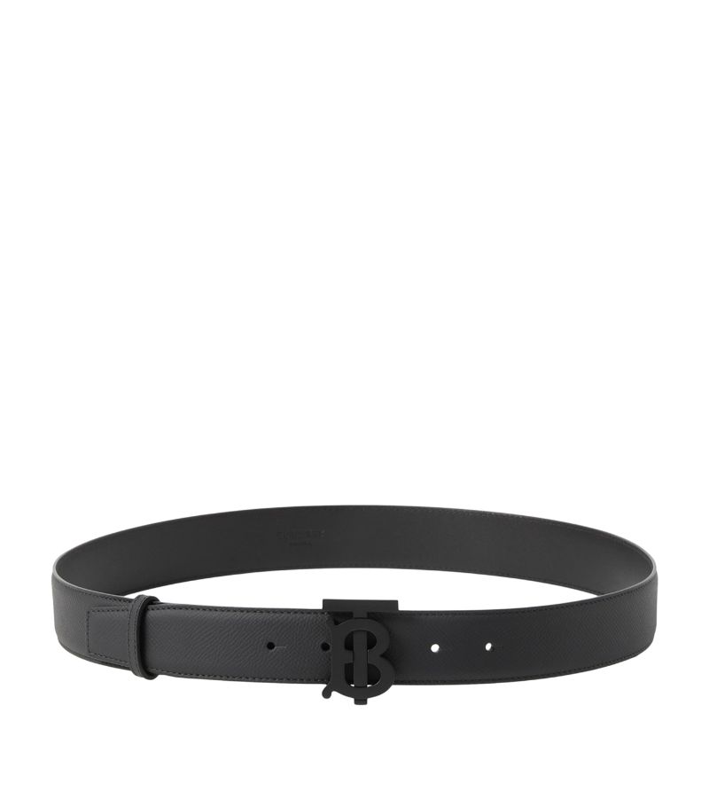 Burberry Burberry Leather Monogram-Buckle Belt