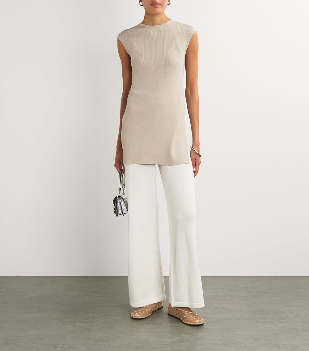 Max Mara Leisure Max Mara Leisure Wool Knitted Wide-Leg Trousers