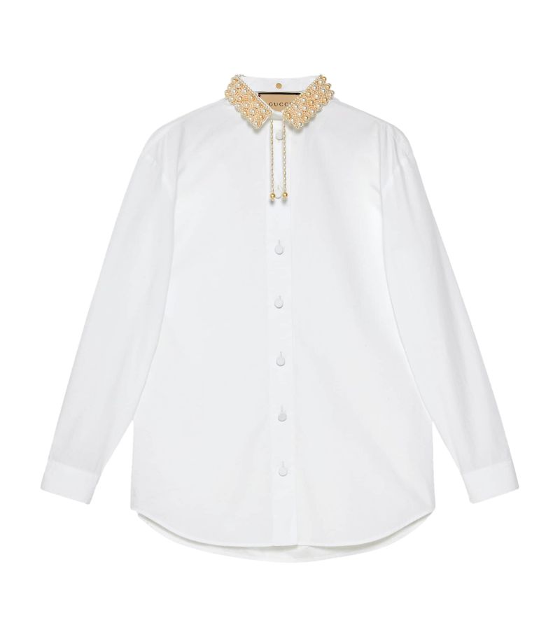 Gucci Gucci Embroidered Collared Shirt