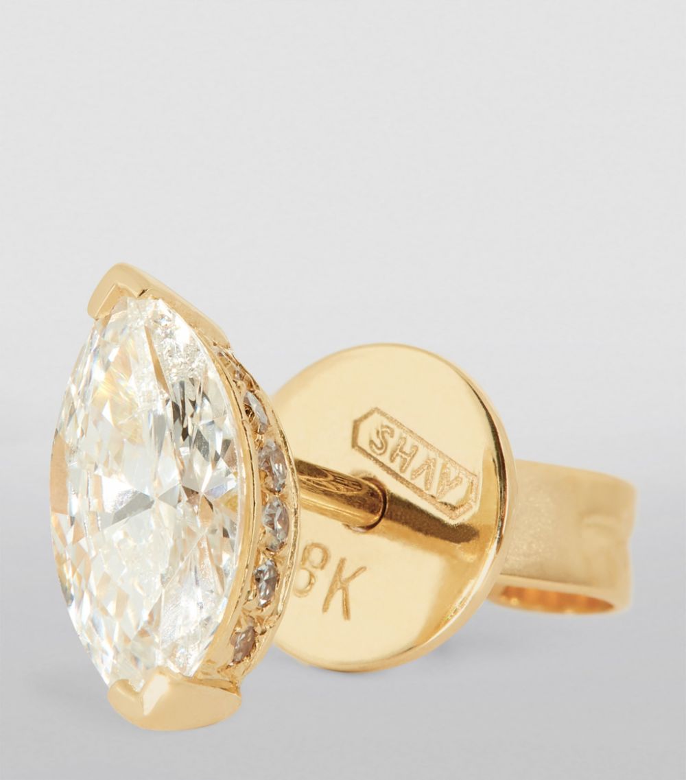 Shay SHAY Yellow Gold and Diamond Marquise Halo Studs