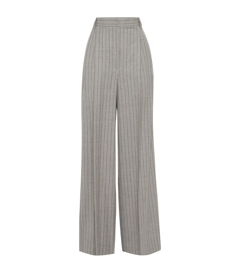 Brunello Cucinelli Brunello Cucinelli Virgin Wool Striped Tailored Trousers