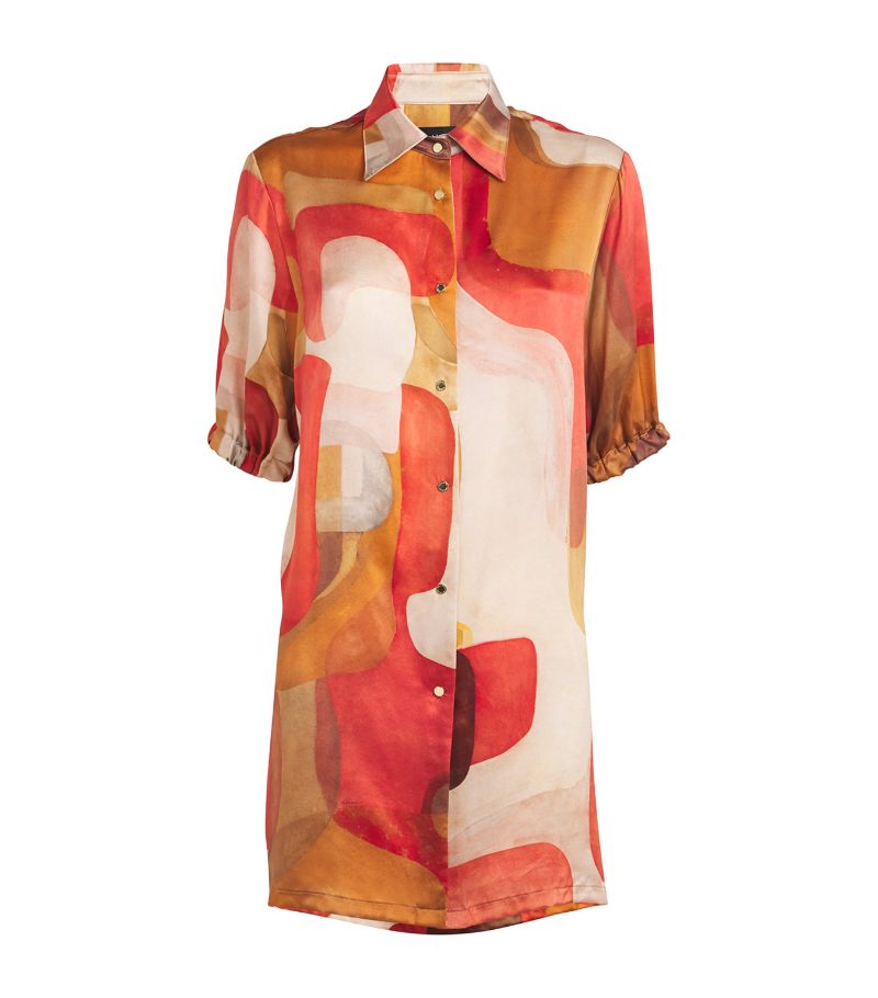  Shan Silk Printed Shirt Dress