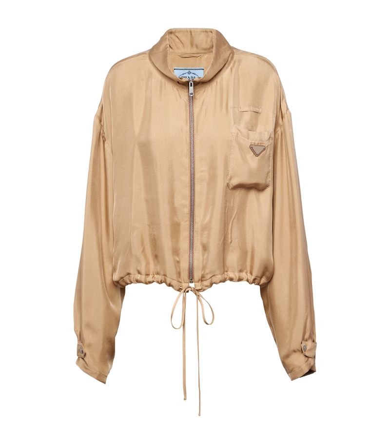 Prada Prada Silk Twill Zip-Up Jacket