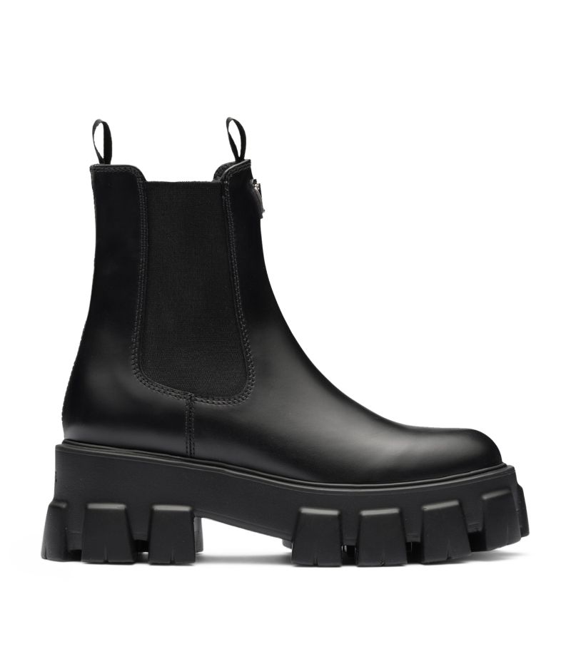 Prada Prada Leather Monolith Ankle Boots 55