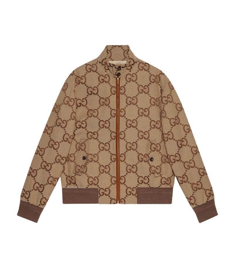 Gucci Gucci Canvas-Leather Gg Supreme Bomber Jacket