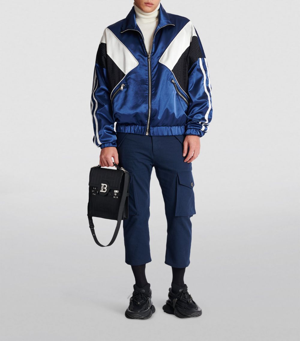 Balmain Balmain Satin Monogram-Panel Jacket