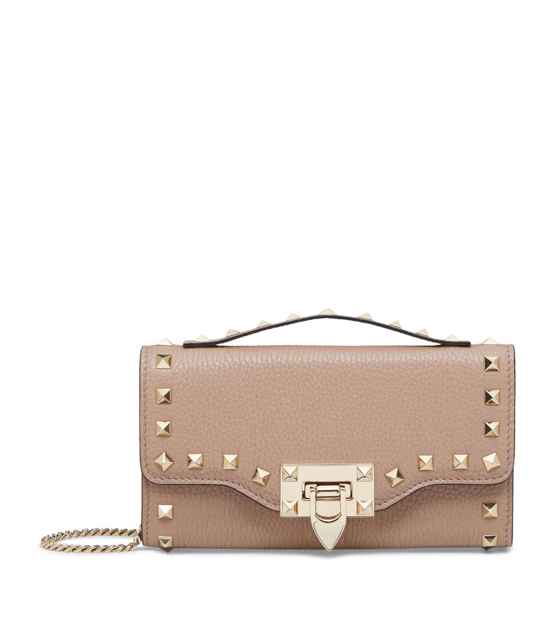 VALENTINO GARAVANI Valentino Garavani Leather Rockstud Chain Wallet