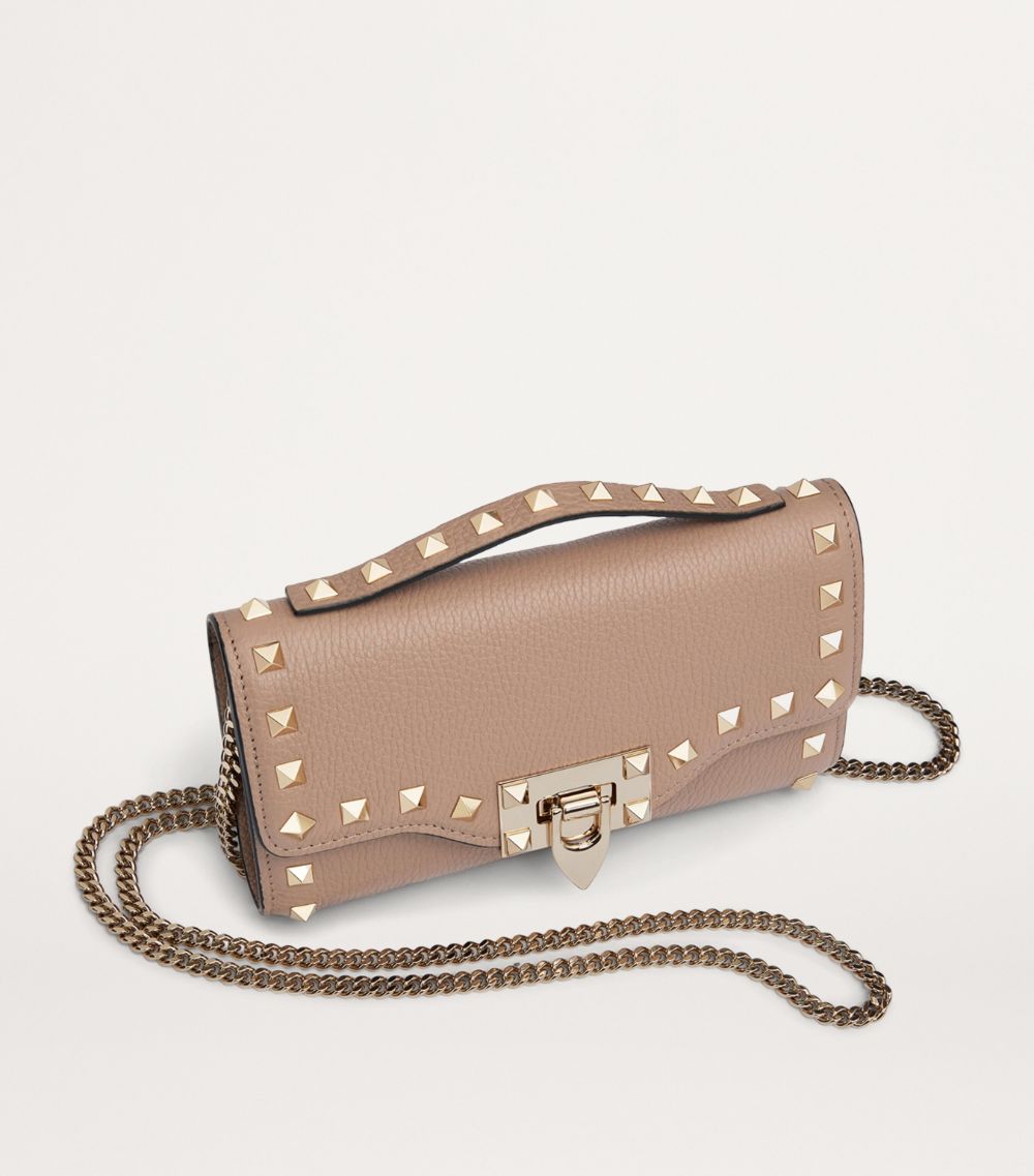 VALENTINO GARAVANI Valentino Garavani Leather Rockstud Chain Wallet