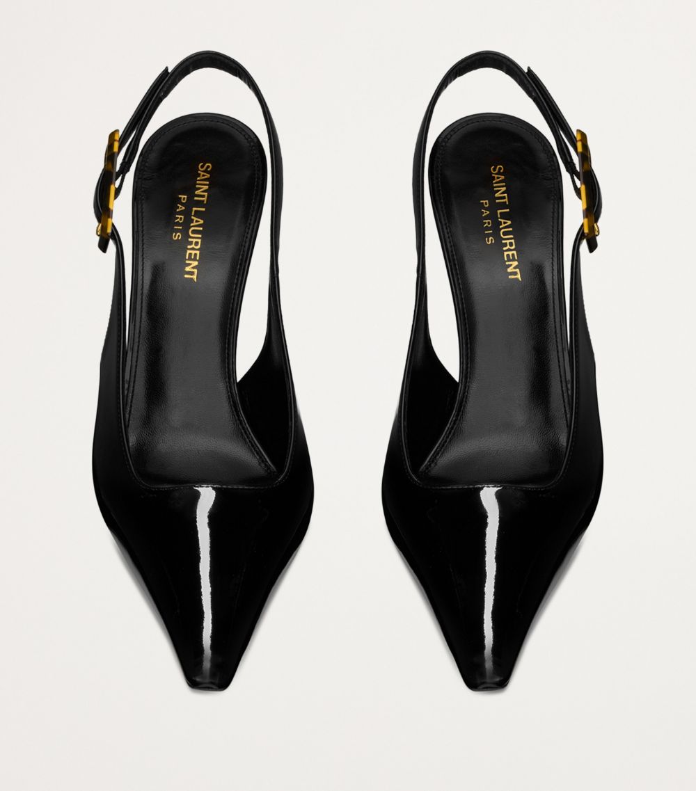 Saint Laurent Saint Laurent Leather Dune Heeled Slingbacks 110