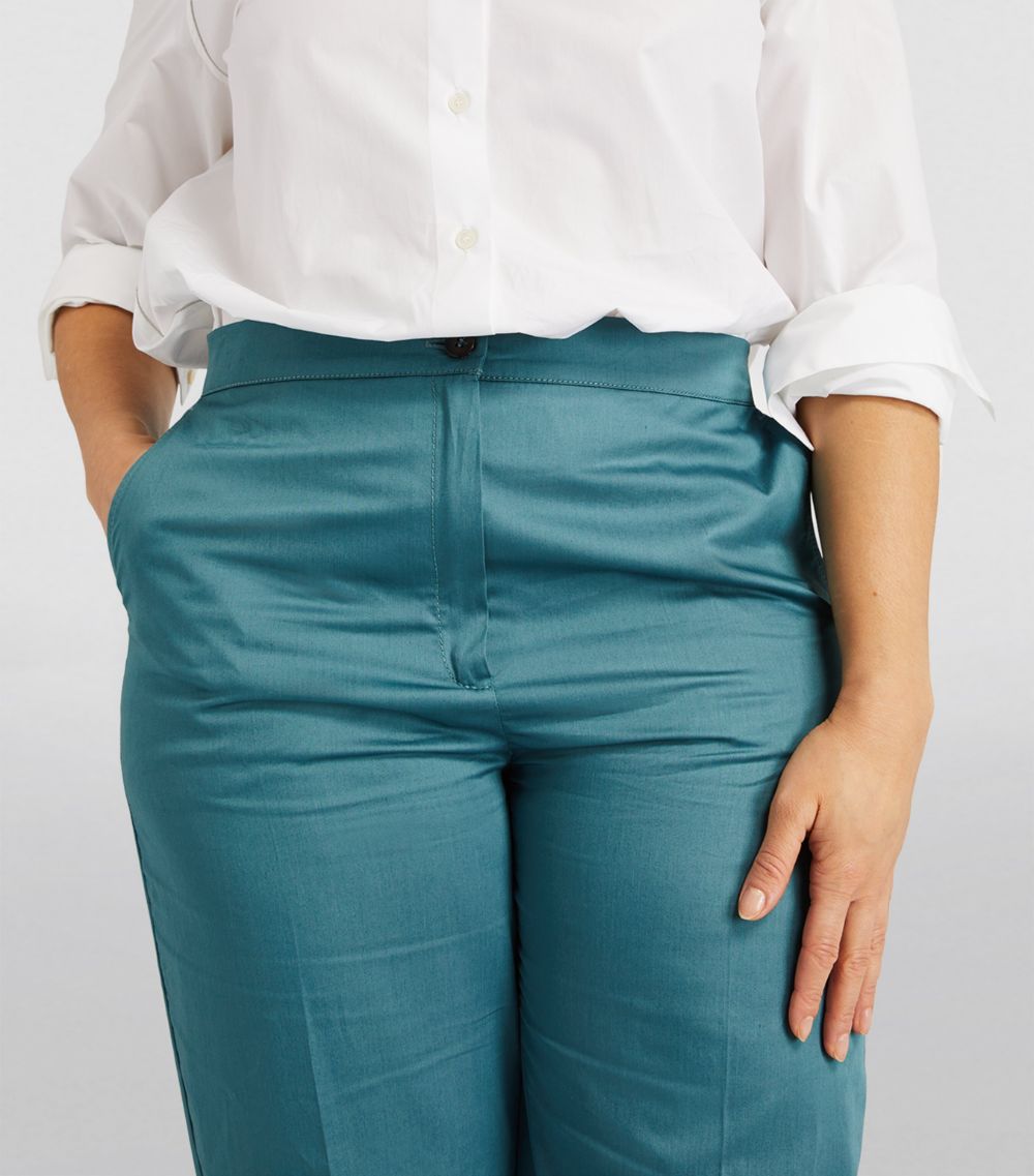Marina Rinaldi Marina Rinaldi Cotton High-Waist Tailored Trousers
