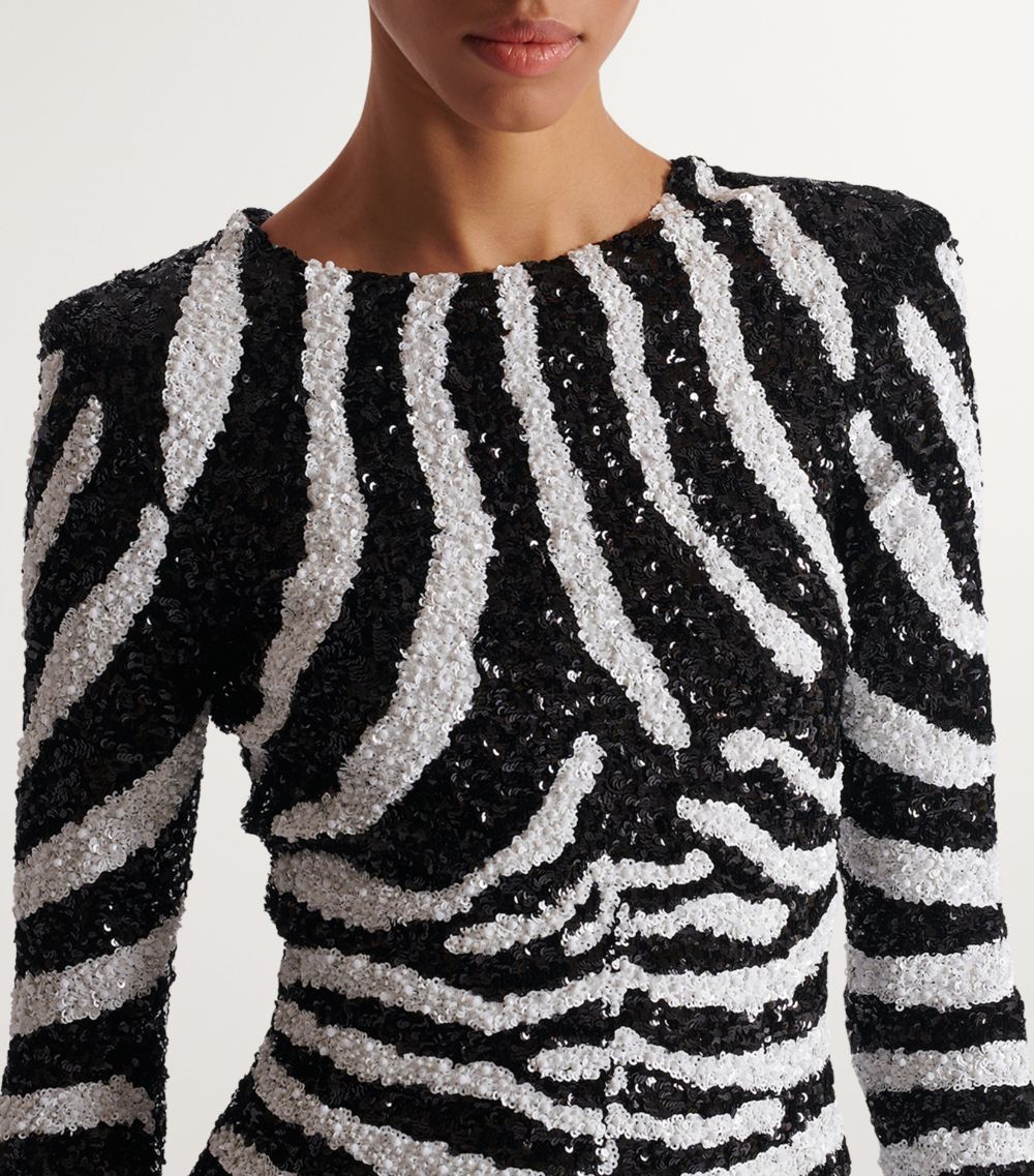 Balmain Balmain X Disney The Lion King Sequinned Zebra Mini Dress