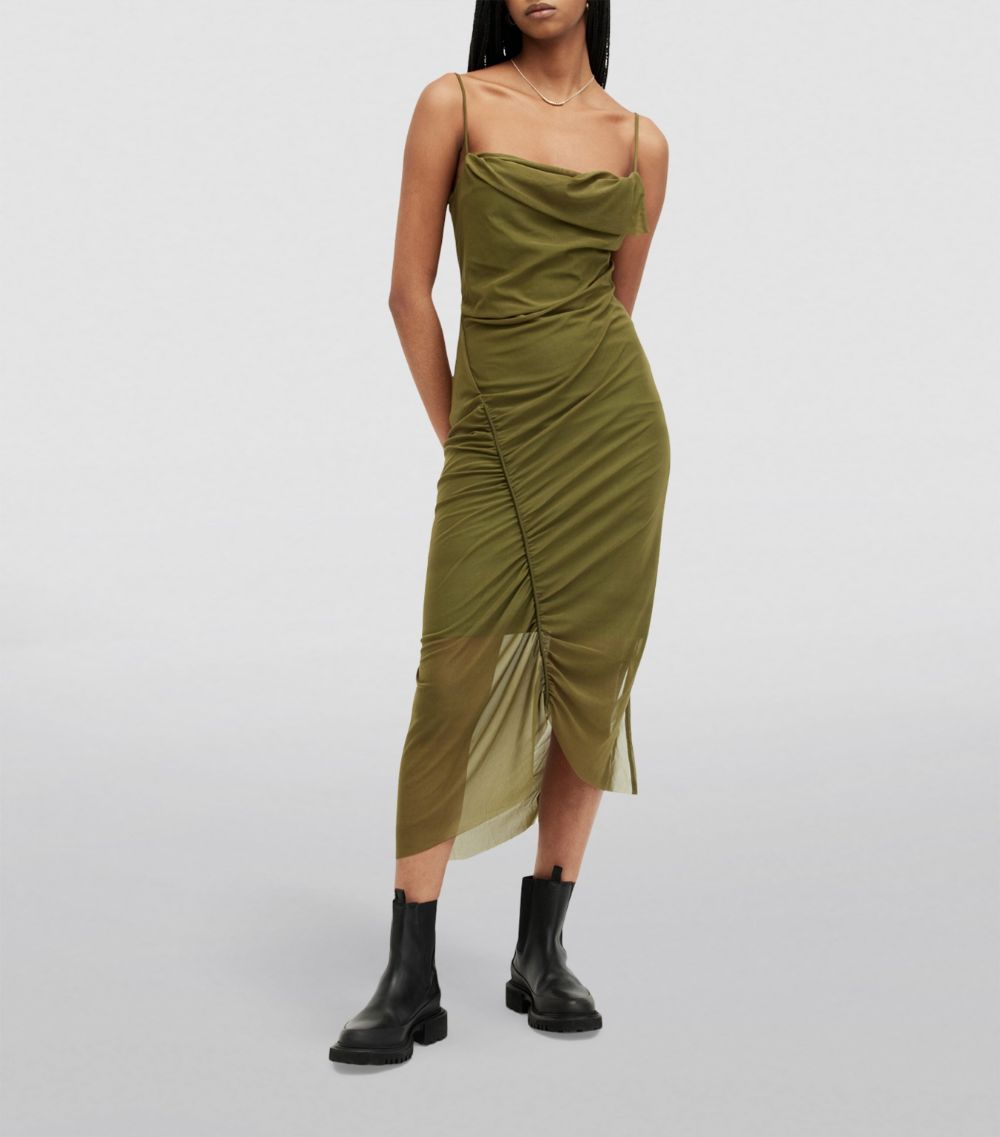 Allsaints Allsaints Mesh Ulla Midi Dress