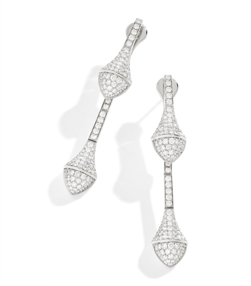  Marli New York White Gold And Diamond Cleo Drop Earrings