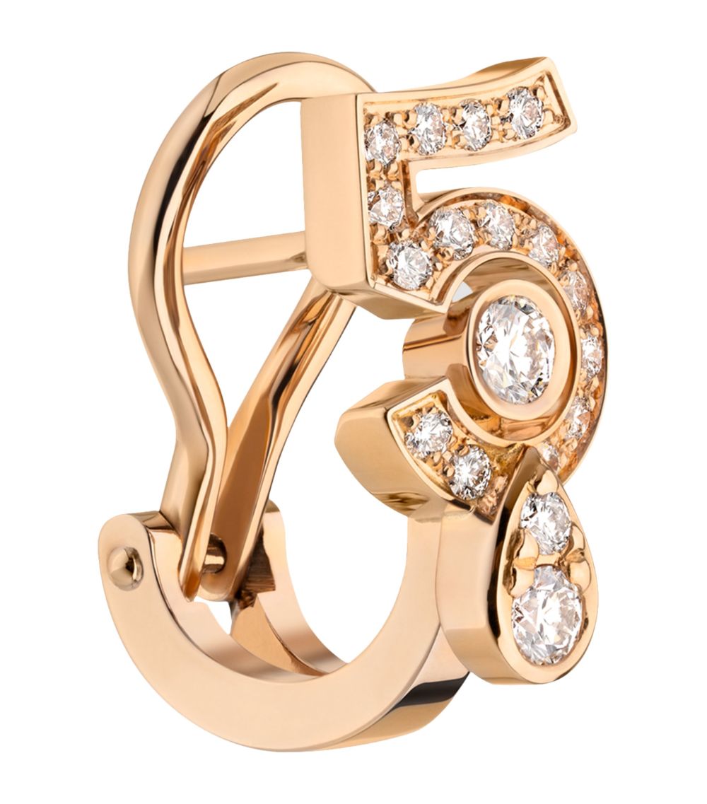 Chanel Chanel Beige Gold And Diamond N˚5 Single Clip-On Earring