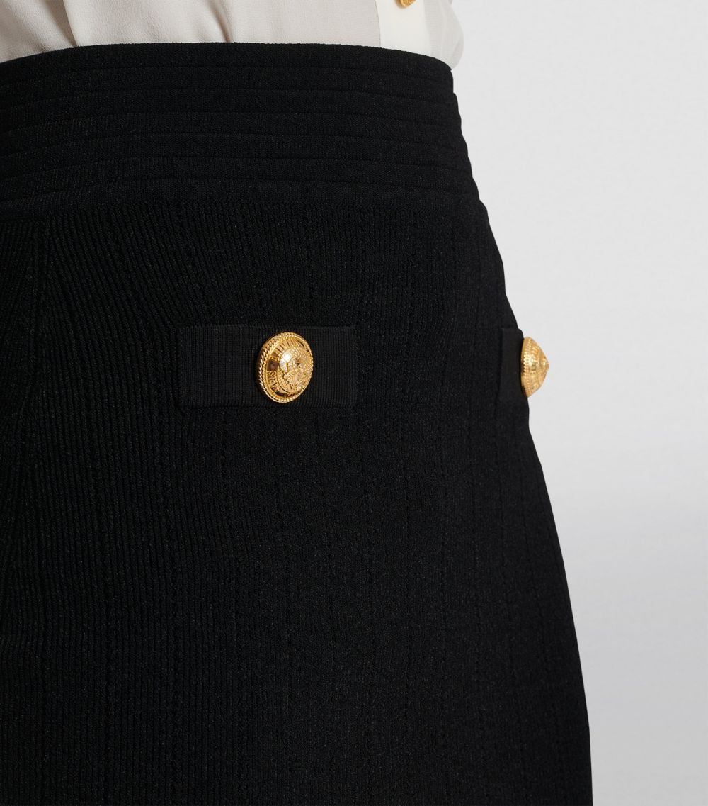 Balmain Balmain Knitted Button-Detail Mini Skirt