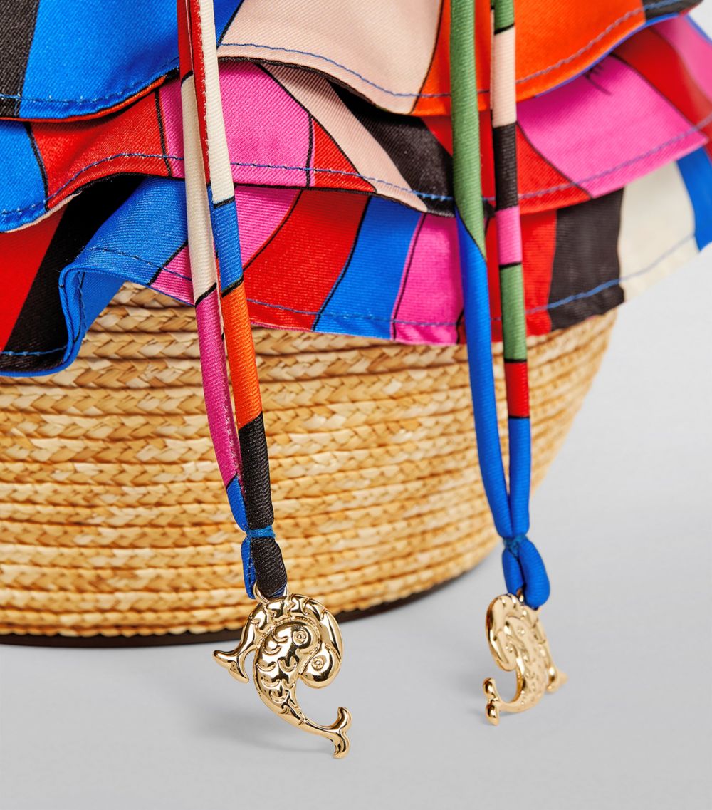 Emilio Pucci Pucci Satin-Trim Pucinella Bucket Bag