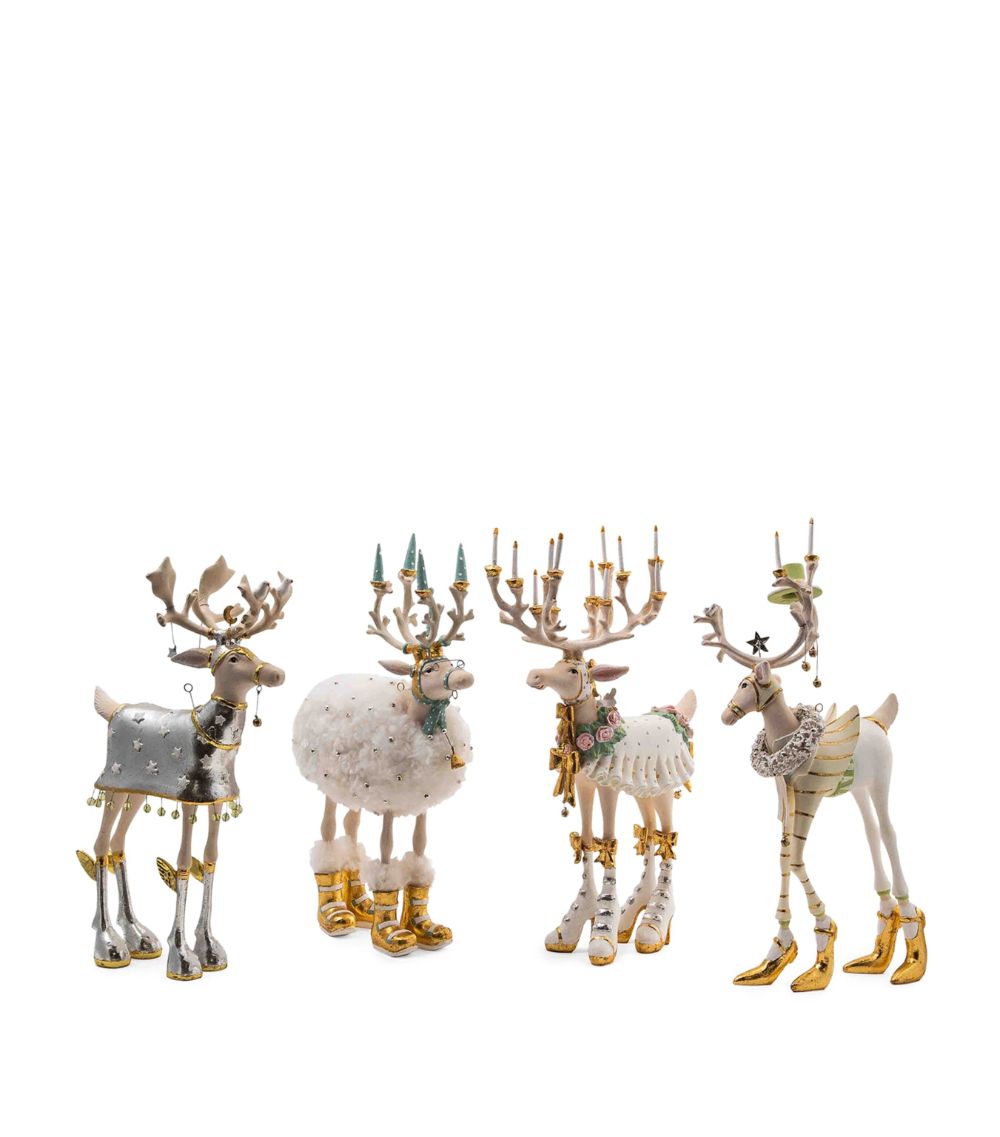 Mackenzie-Childs Mackenzie-Childs Resin Patience Brewster Moonbeam Reindeer Figures (Set Of 4)