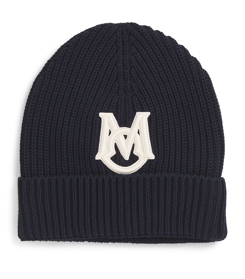 Moncler Moncler Cotton Monogram-Embroidered Beanie