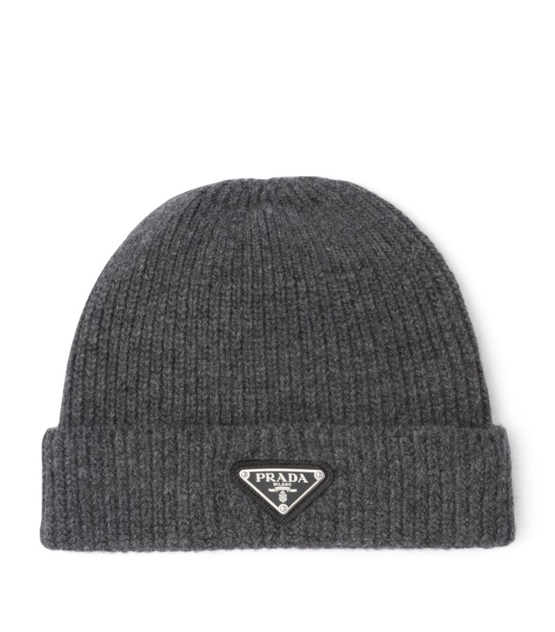 Prada Prada Wool-Cashmere Triangle Beanie