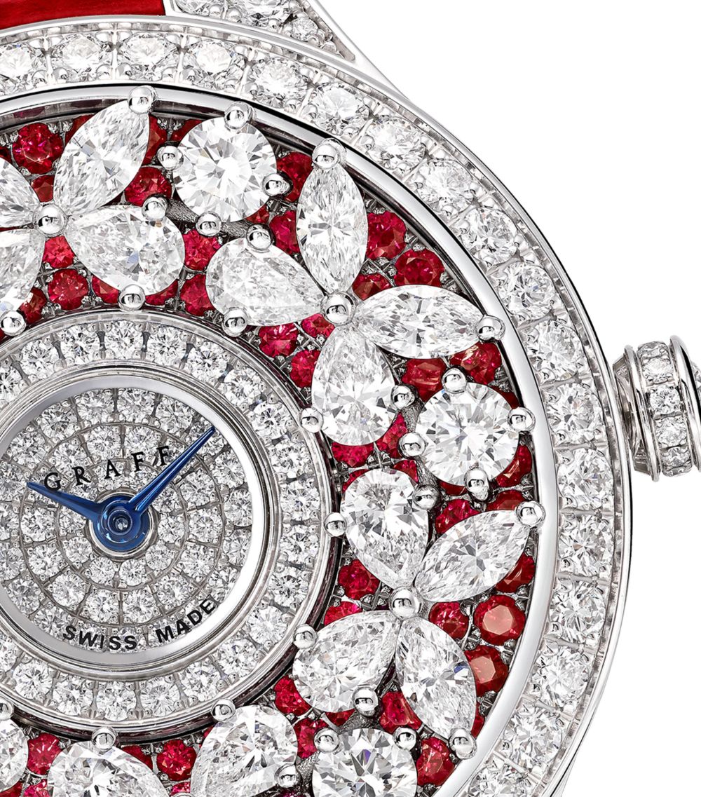 Graff Graff White Gold, Diamond And Ruby Classic Butterfly Watch 33Mm