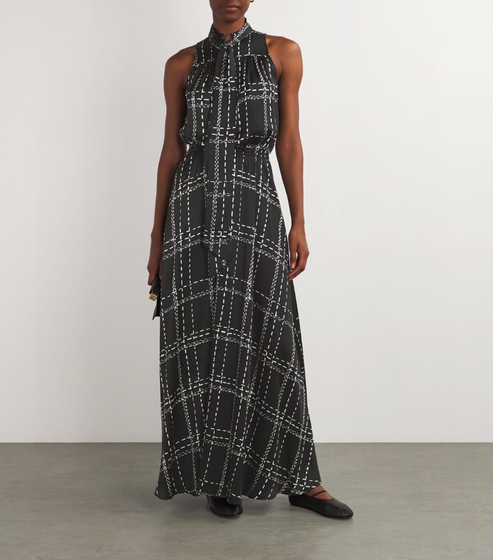 Kiton Kiton Silk Geometric Print Maxi Dress