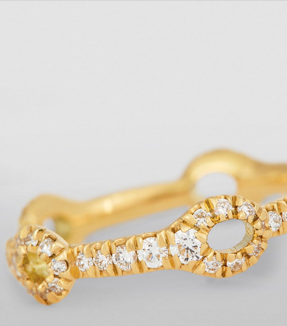 Melissa Kaye Melissa Kaye Yellow Gold And Diamond Mini Lola Needle Ring