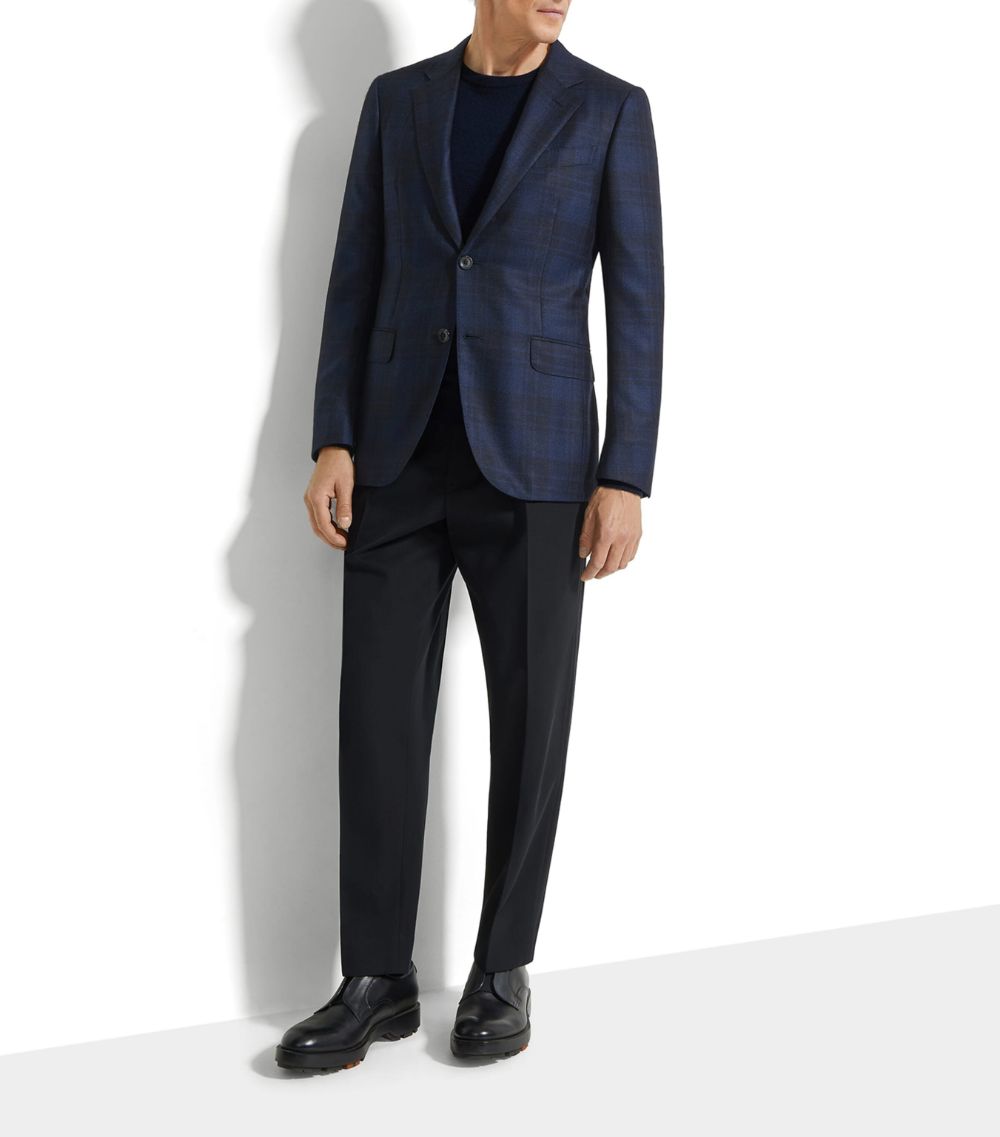 zegna Zegna Cashmere-Silk Check Jacket