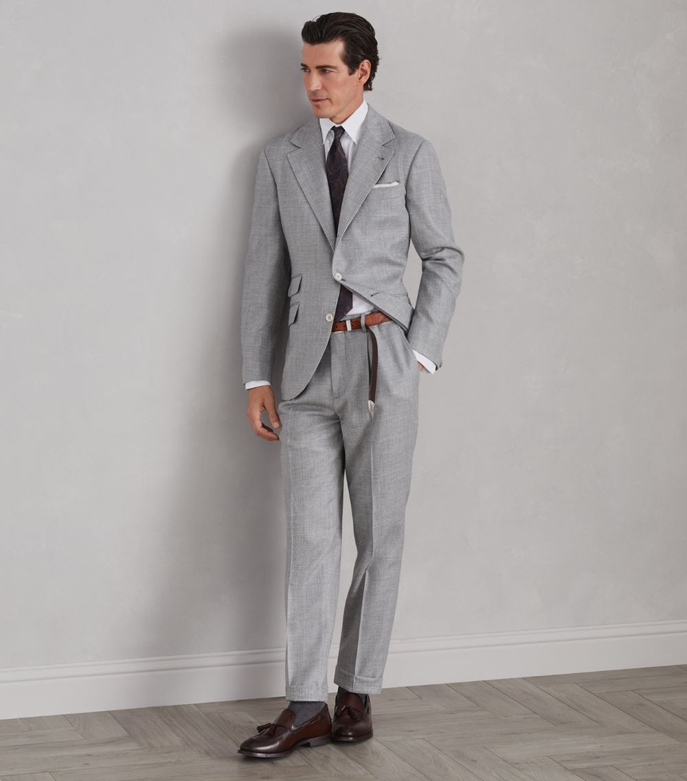 Brunello Cucinelli Brunello Cucinelli Comfort Wool-Silk-Linen Deconstructed Cavallo Blazer