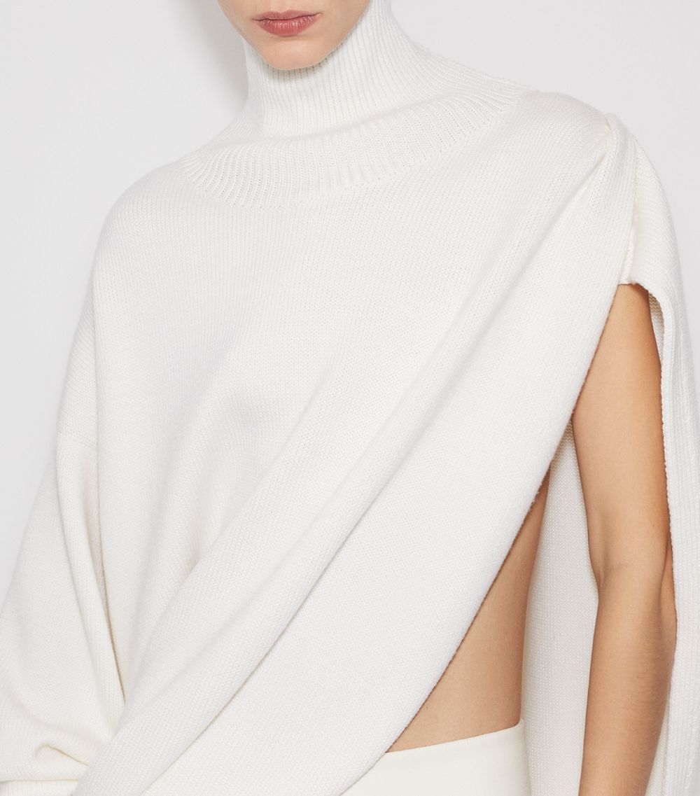 Alaïa Alaïa Wool Asymmetric Cape Sweater