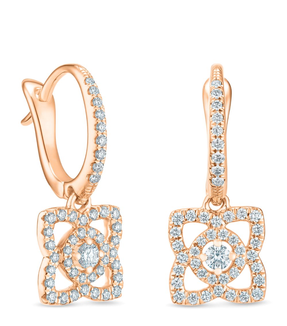 De Beers Jewellers De Beers Jewellers Rose Gold And Diamond Enchanted Lotus Sleeper Earrings