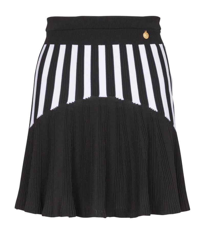 Balmain Balmain Striped Rib-Knit Mini Skirt