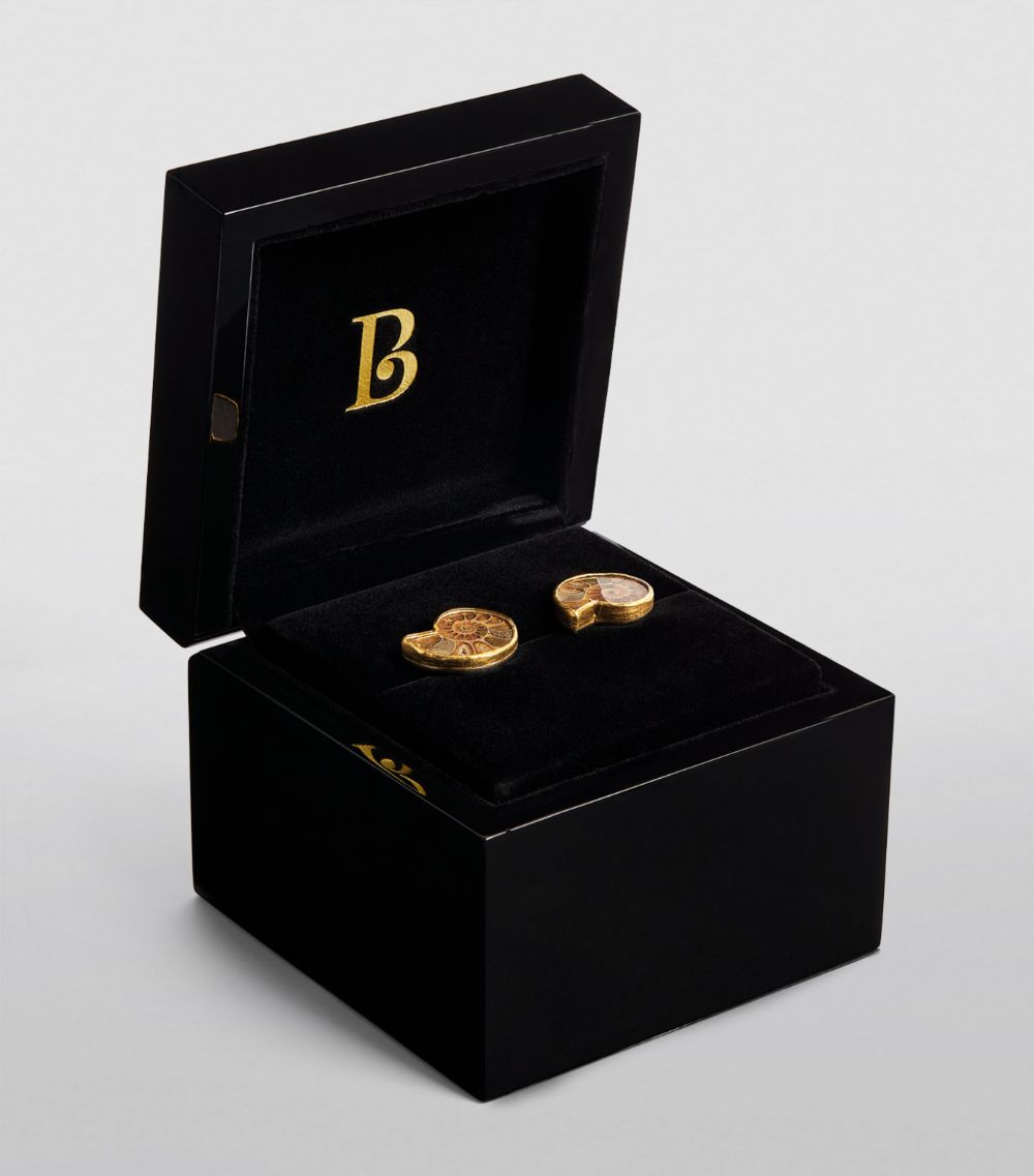 Brooski Brooski Gold And Fossil Cufflinks