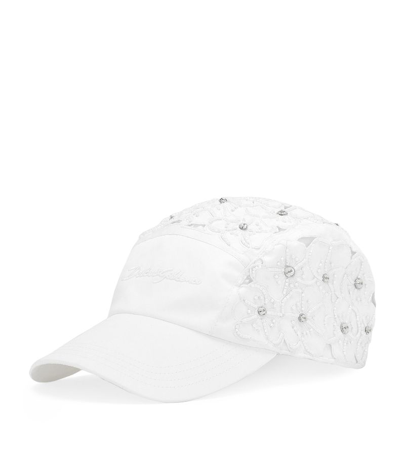 Dolce & Gabbana Dolce & Gabbana Cotton Embellished Floral Baseball Cap