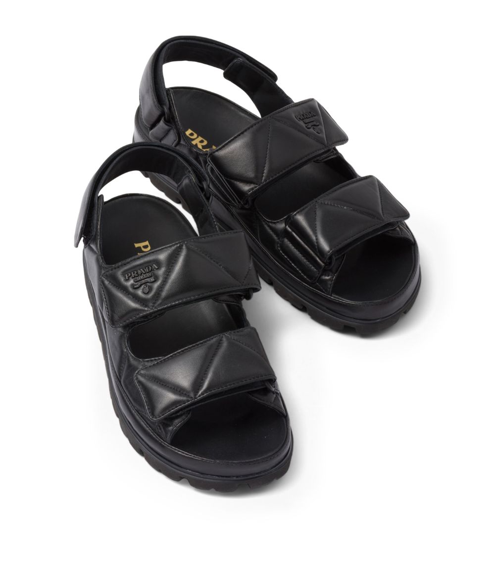 Prada Prada Padded Leather Slingback Sandals