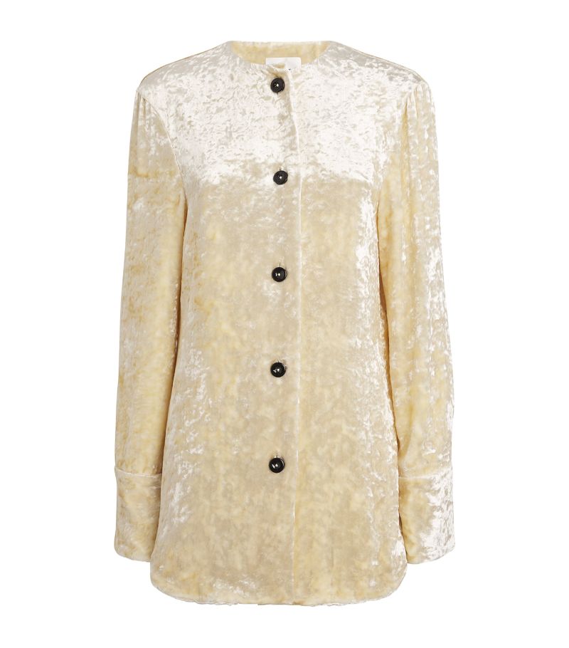 Jil Sander Jil Sander Crushed Velvet Collarless Shirt