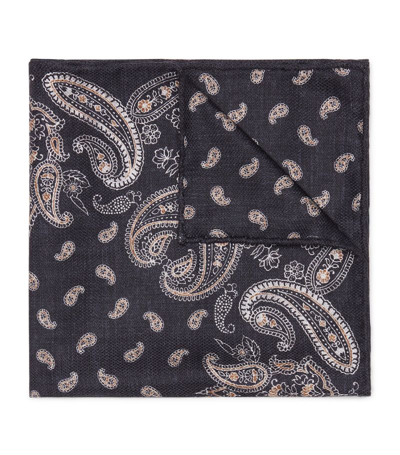 Brunello Cucinelli Brunello Cucinelli Silk Printed Pocket Square