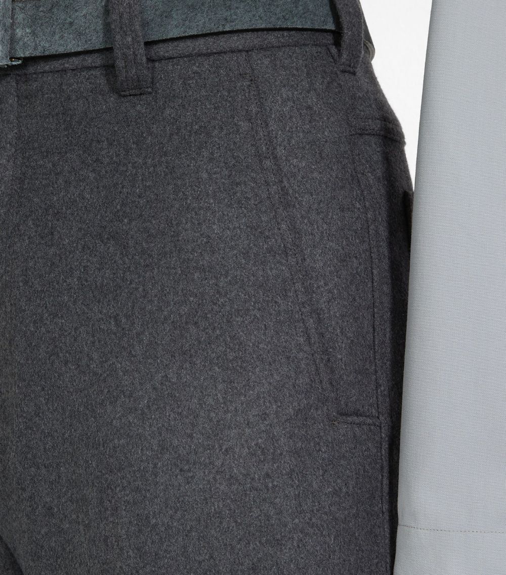 zegna Zegna Wool-Cashmere Straight Trousers