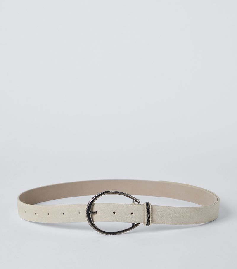 Brunello Cucinelli Brunello Cucinelli Suede Monili-Trim Belt