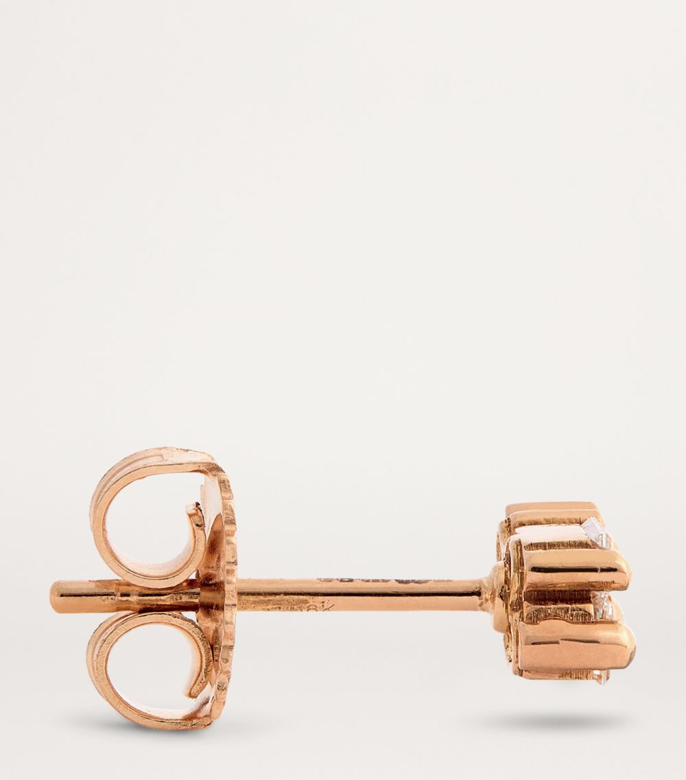 Suzanne Kalan Suzanne Kalan Mini Rose Gold And Diamond Bold Burst Earrings